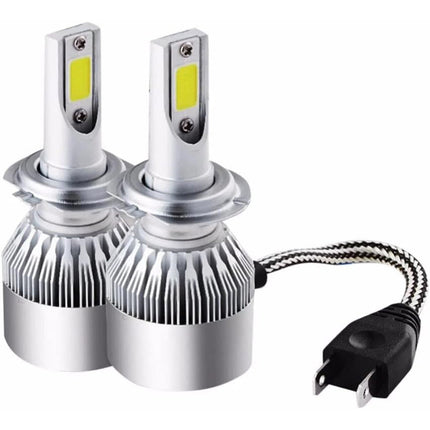 Lampadine led cob fari per auto H7 luce bianca fredda 6000k 12 volt 24 volt luce 360°coppia lampade di ricambio - enzoled