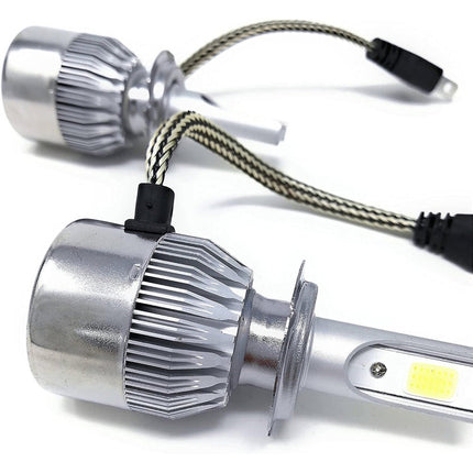 Lampadine led cob fari per auto H7 luce bianca fredda 6000k 12 volt 24 volt luce 360°coppia lampade di ricambio - enzoled