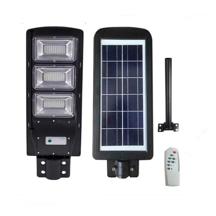 Faro 150 led con pannello solare 90 watt armatura stradale con sensore di movimento crepuscolare telecomando IP65 palo in omaggio - enzoled