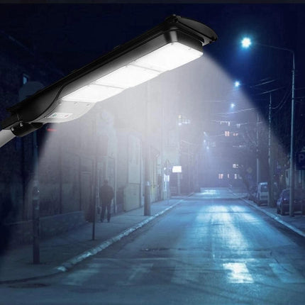 Faro 150 led con pannello solare 90 watt armatura stradale con sensore di movimento crepuscolare telecomando IP65 palo in omaggio - enzoled