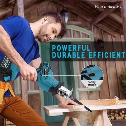 Seghetto a gattuccio con doppia batteria a 48V completo di 4 lame per metallo legno alluminio caricabatteria e valigetta - enzoled