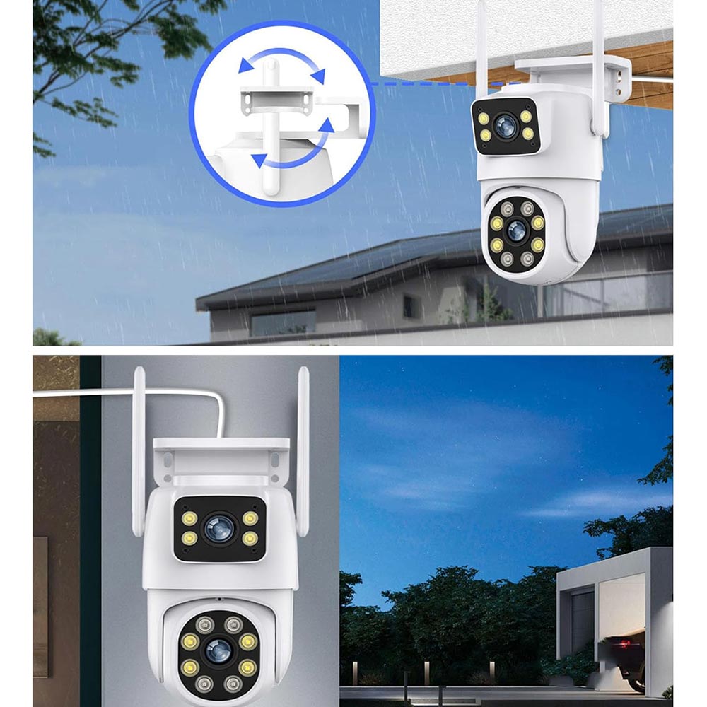 Telecamera wifi doppio obbiettivo speed dome motorizzata con zoom audio video con App IP66 - enzoled