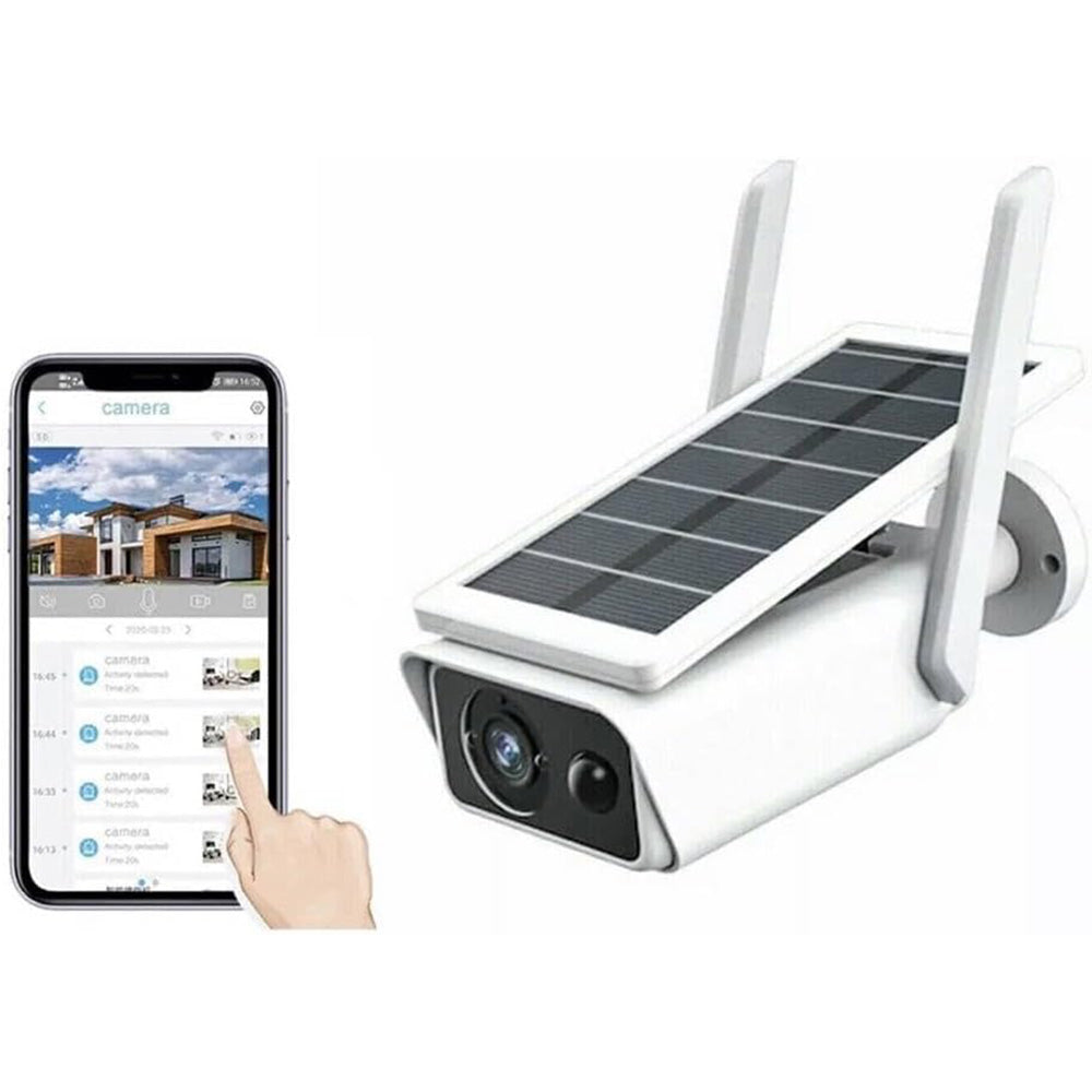 Telecamera Wifi Hd 1080p 2mpx videocamera wireless ricaricabile con pannello solare visione notturna controllo da app smartphone IP66 moscion detector - enzoled