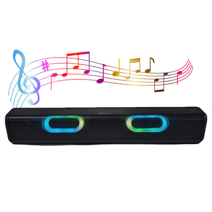 Cassa speaker bluetooth 5.0 ricaricabile soundbar con luci led rgb ingresso aux usb sd - enzoled