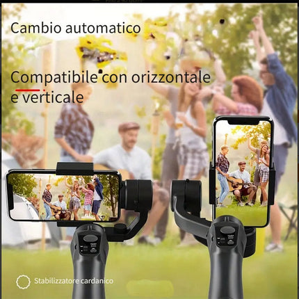 Stabilizzatore gimbal per smarphone a 3 assi bastone per selfie con telecomando integrato con app anti vibrazioni rotazione 360° con zoom - enzoled