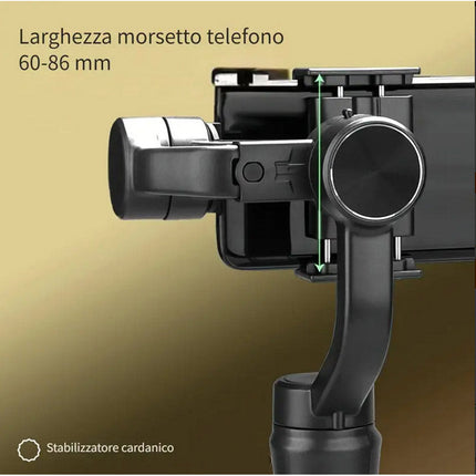 Stabilizzatore gimbal per smarphone a 3 assi bastone per selfie con telecomando integrato con app anti vibrazioni rotazione 360° con zoom - enzoled