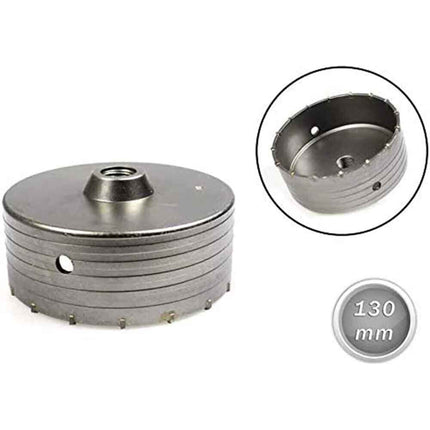 Fresa carotatrice a tazza in acciaio ø 130 mm ø foro 25 mm per muro fai da te - enzoled
