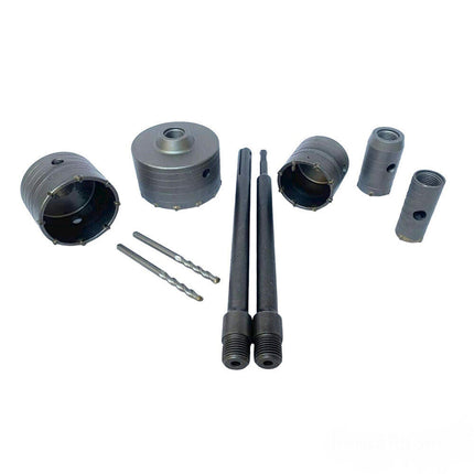 Kit 9 pezzi di frese a tazza carotatrice da 30 40 65 80 100 mm fresa punta sds s e max da 250 mm - enzoled