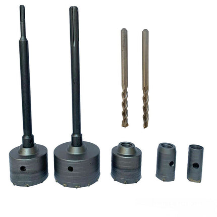 Kit 9 pezzi di frese a tazza carotatrice da 30 40 65 80 100 mm fresa punta sds s e max da 250 mm - enzoled