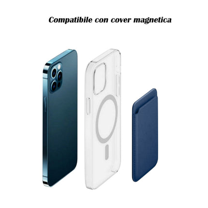 Porta carta di credito  in ecopelle magnetico compatibile per cellulare iPhone e cover portacarte calamitato - enzoled