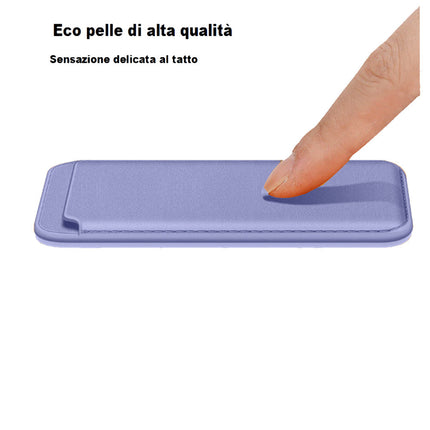 Porta carta di credito  in ecopelle magnetico compatibile per cellulare iPhone e cover portacarte calamitato - enzoled