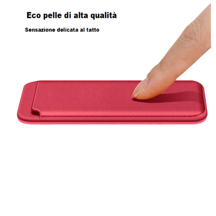 Porta carta di credito  in ecopelle magnetico compatibile per cellulare iPhone e cover portacarte calamitato - enzoled