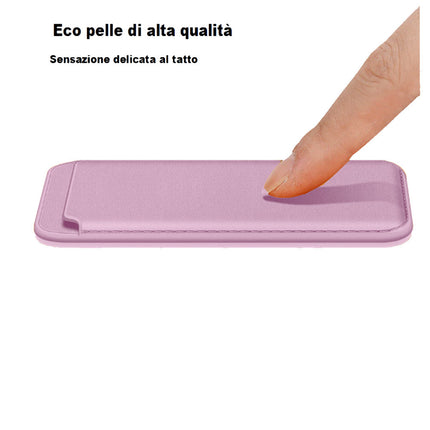 Porta carta di credito  in ecopelle magnetico compatibile per cellulare iPhone e cover portacarte calamitato - enzoled