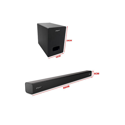 Soundbar con subwoofer per tv bluetooth 240 watt 2.1CH ingresso ottico sistema audio surround con telecomando - enzoled