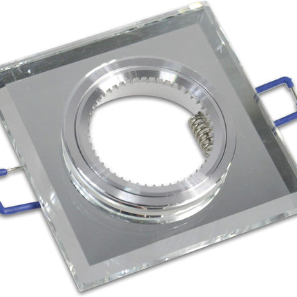 Portafaretto a incasso quadrato in vetro effetto specchio porta faretto per controsoffittatura illuminazione luce foro 60 mm - enzoled