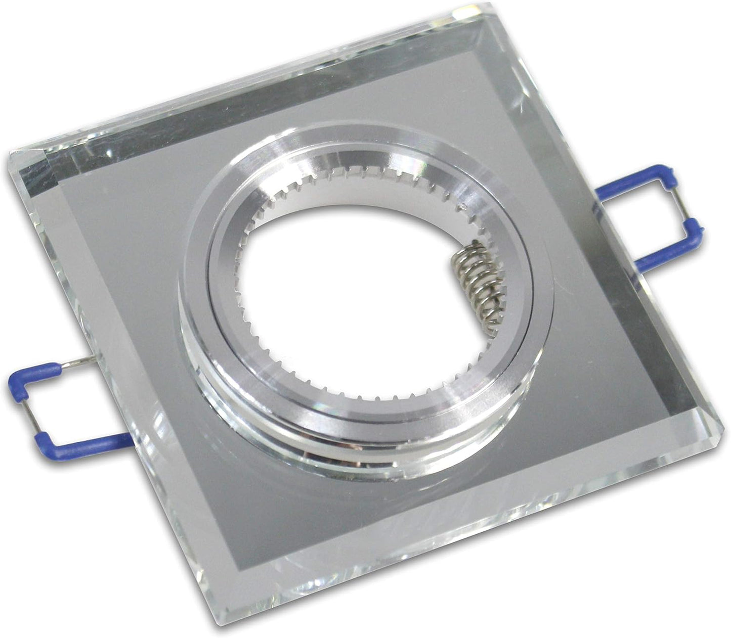 Portafaretto a incasso quadrato in vetro effetto specchio porta faretto per controsoffittatura illuminazione luce foro 60 mm - enzoled