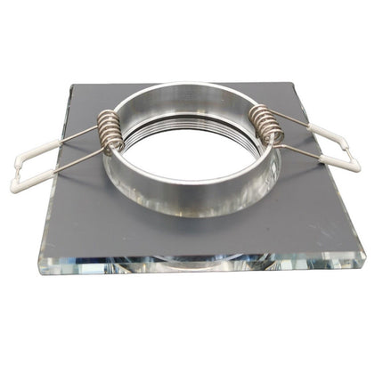 Portafaretto a incasso quadrato in vetro effetto specchio porta faretto per controsoffittatura illuminazione luce foro 60 mm - enzoled