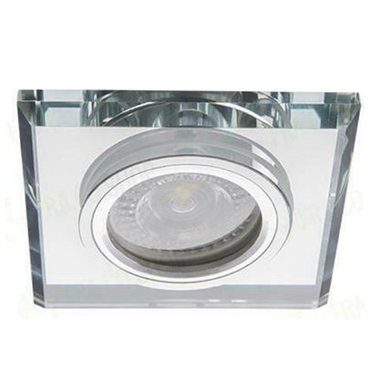 Portafaretto a incasso quadrato in vetro effetto specchio porta faretto per controsoffittatura illuminazione luce foro 60 mm - enzoled