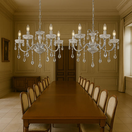 Lampadario con portalampada a candelabro 6 bracci lampada retrò E14