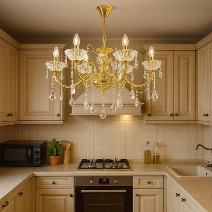 Lampadario con portalampada a candelabro 6 bracci lampada retrò E14