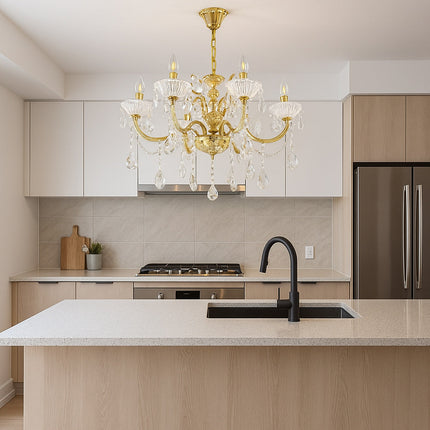 Lampadario con portalampada a candelabro 8 bracci lampada retrò E14