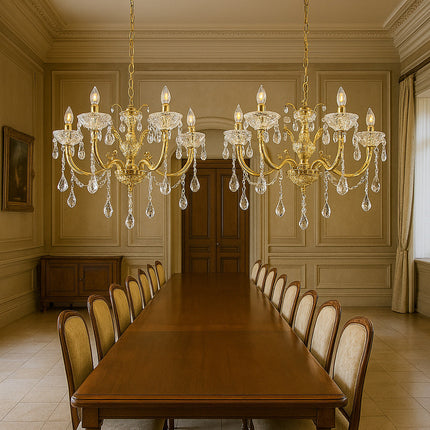 Lampadario con portalampada a candelabro 6 bracci lampada retrò E14