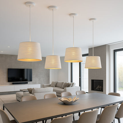 Lampadario minimal a sospensione in metallo attacco E27 bianco o nero