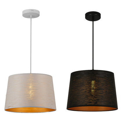 Lampadario minimal a sospensione in metallo attacco E27 bianco o nero