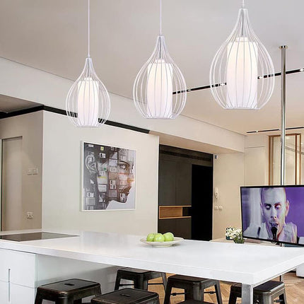 Lampadario moderno da soffitto pendente a sospensione di forma ovale con attacco E27 enzoled