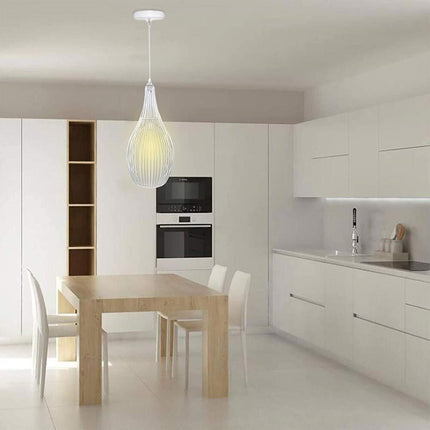 Lampadario moderno da soffitto pendente a sospensione di forma ovale con attacco E27 enzoled