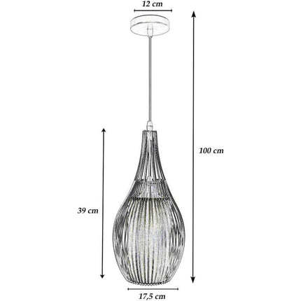 Lampadario moderno da soffitto pendente a sospensione di forma ovale con attacco E27 enzoled