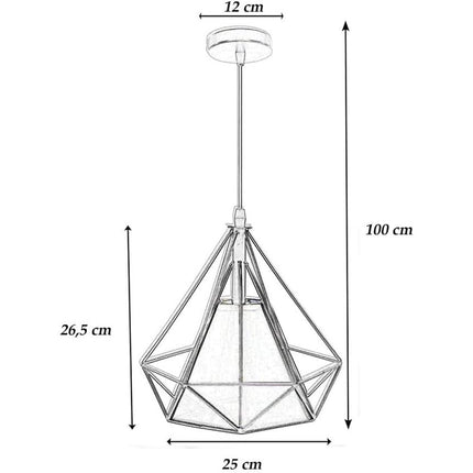 Lampadario da soffitto pendente a sospensione a forma di diamante con portalampada E27 - enzoled