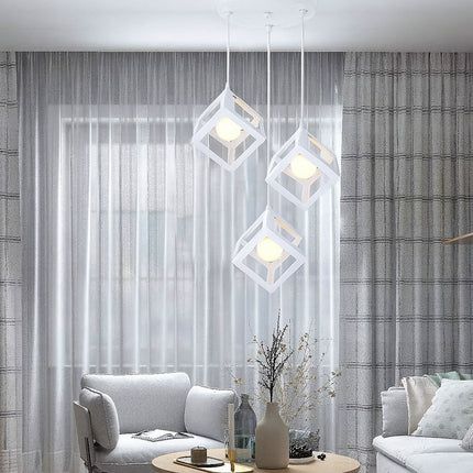Lampadario a sospensione con 3 cubi 3d stile geometrico attacco E27