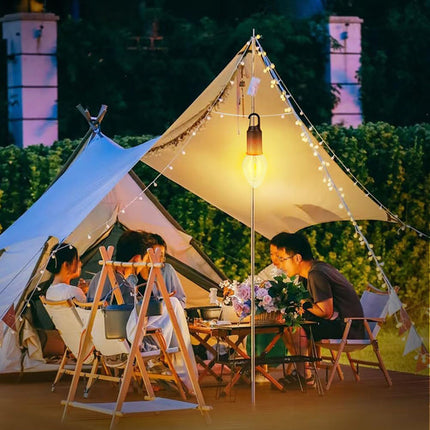 Lampadina a led a filamento ricaricabile 3 modalità di luce con moschettone gancio per campeggio - enzoled