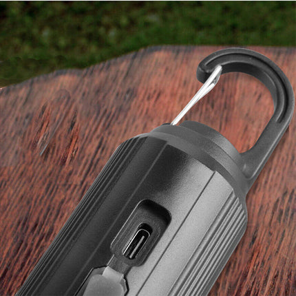 Lampadina a led a filamento ricaricabile 3 modalità di luce con moschettone gancio per campeggio - enzoled