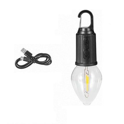 Lampadina a led a filamento ricaricabile 3 modalità di luce con moschettone gancio per campeggio - enzoled