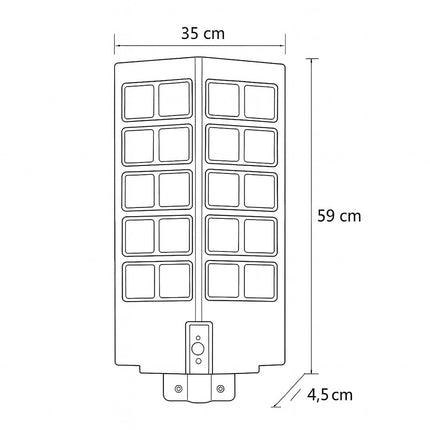 Lampione faro pannello solare 2000W con palo sensore di passaggio IP66