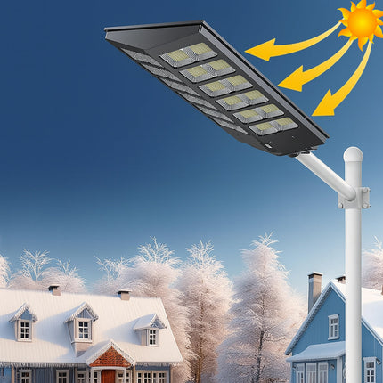 Lampione faro pannello solare 1600W con palo sensore di passaggio IP66