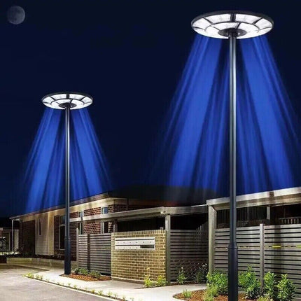 Lampione ufo stradale 360¡ã 2000 watt faro con pannello solare con sensore di movimento e crepuscolare IP65 doppia istallazione - enzoled