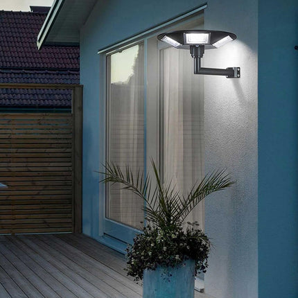 Lampione ufo stradale 360¡ã 2000 watt faro con pannello solare con sensore di movimento e crepuscolare IP65 doppia istallazione - enzoled