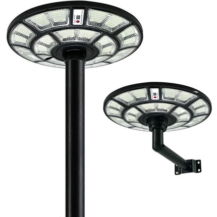 Lampione ufo stradale 360¡ã 2000 watt faro con pannello solare con sensore di movimento e crepuscolare IP65 doppia istallazione - enzoled
