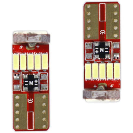 Luci di posizione a led 15 led SMD 2 lampadine auto Canbus luci targa fari Luce Fredda 6000K 3 watt alimentazione 12V attacco T10 - enzoled