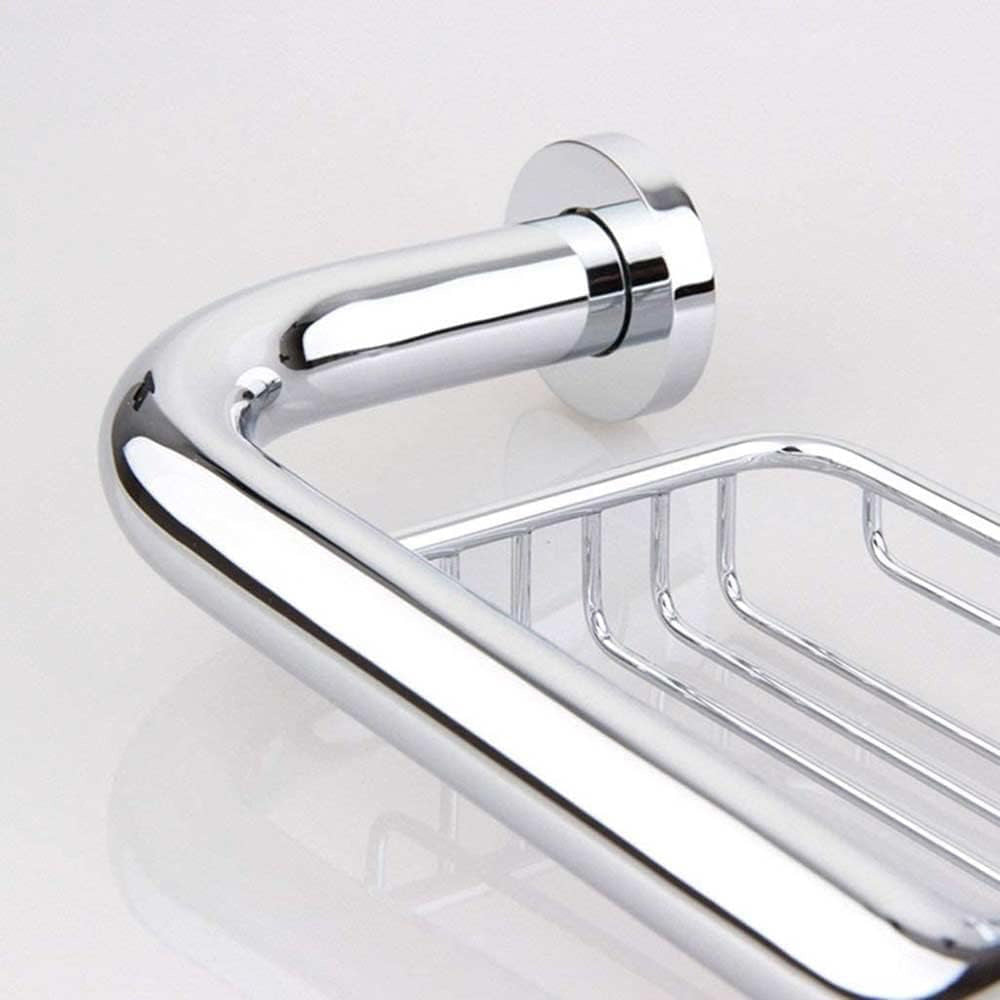 Maniglione di sicurezza ad angolo con portasapone da bagno in metallo cromato supporto per anziani da parete sostegno per disabili per vasca doccia - enzoled