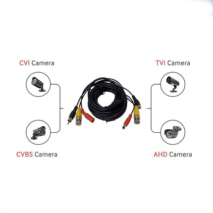 Cavo bnc per telecamere 10 metri videosorveglianza collegamento audio e video connettore rca maschio femmina - enzoled