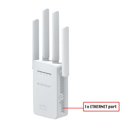 Extender wifi 2.4G amplificatore di segnale wireless per modem access point 4 antenne ripetitore router 300mbps 2 lan - enzoled