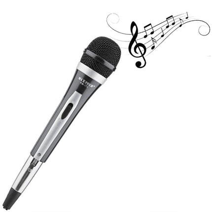 Microfono dinamico cablato con cavo jack 6.3 mm tasto on-off filo XLR 2 mt per karaoke eventi presentazioni cantante - enzoled