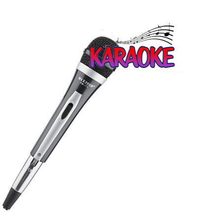 Microfono dinamico cablato con cavo jack 6.3 mm tasto on-off filo XLR 2 mt per karaoke eventi presentazioni cantante - enzoled
