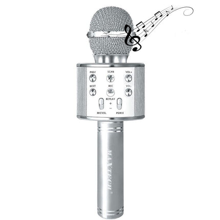 Microfono bluetooth karaoke con cassa speaker integrata altoparlante senza fili funzione REC Tf card usb ricaricabile - enzoled