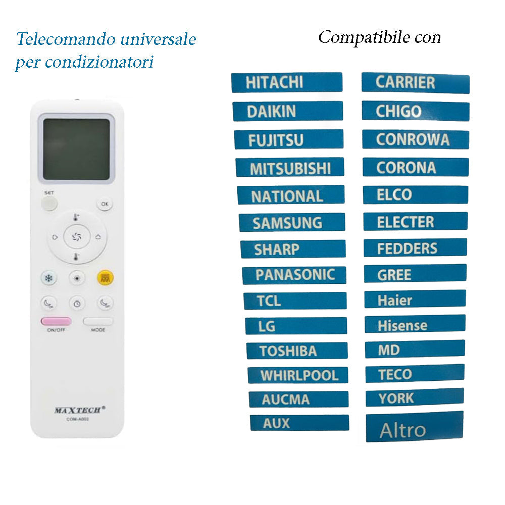 Telecomando per condizionatore universale per climatizzatori con timer - enzoled