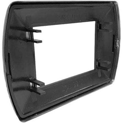 Placchetta in metallo a 3 4 7 posti argento lucido cassetta 503 compatibile con living international supporto cover - enzoled